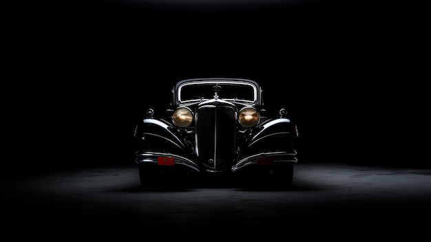 Photograph American Classic Black car background wallpaper