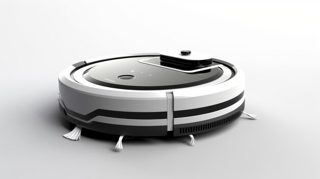 Photo photograph of autonomous smart robot vacuum cleaner isolated