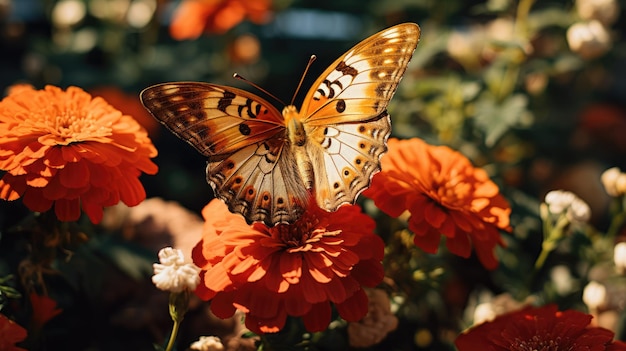 花に優雅に止まっている蝶の写真