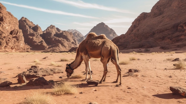 Photo photograph of camel in a desert