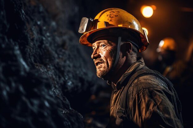 Photo photograph captures the essence of the profession of miner