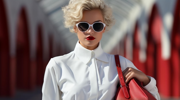 Photograph capturing fashionable women with bags