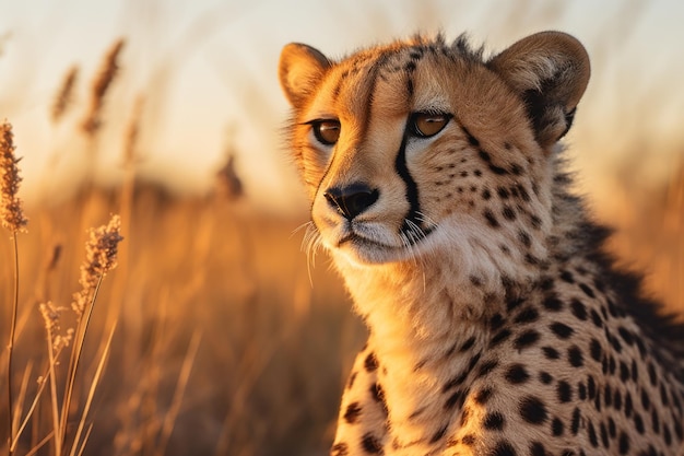 photograph of cheetah natural light 50mm lens generative ai