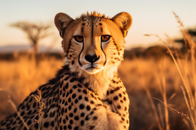 photograph of cheetah natural light 50mm lens generative ai