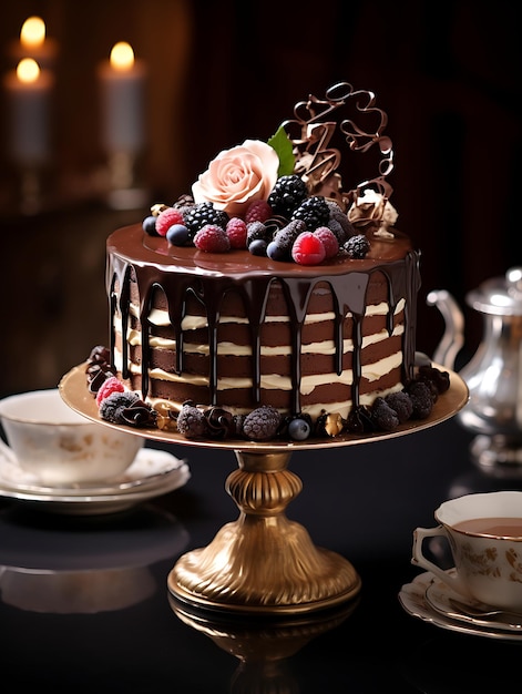 photograph of chocolate cake