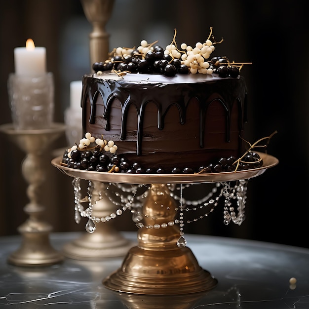 photograph of chocolate cake