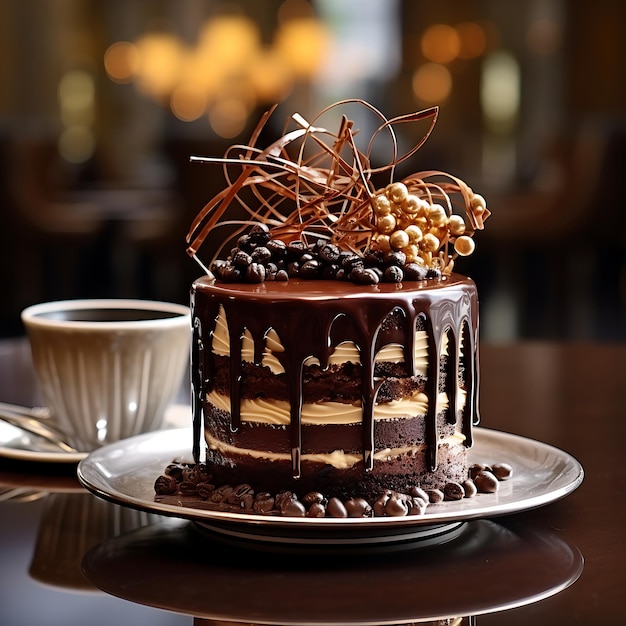 photograph of chocolate cake