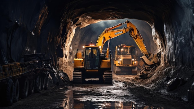 コンクリート道路トンネル建設用掘削機の写真
