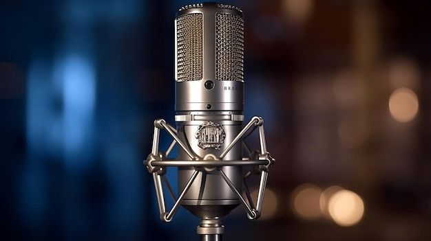 Фотография конденсатора микрофона для студийной записи голоса