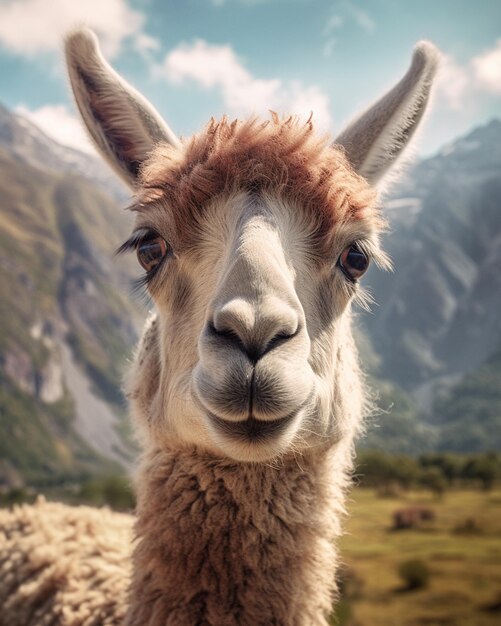 Premium AI Image | a photograph of cute and adorable alpaca llama