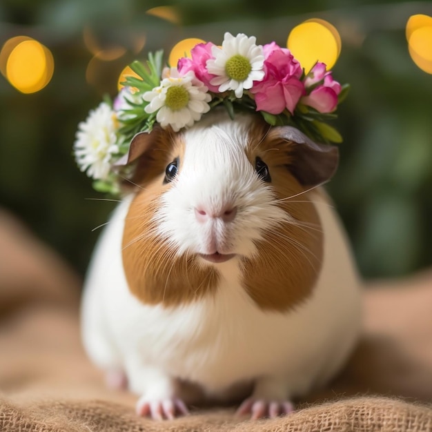 A photograph of cute an adorable guinea pig