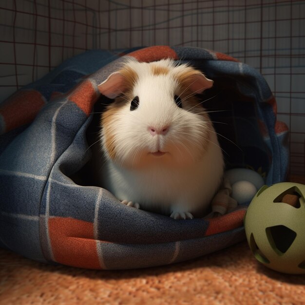 A photograph of cute an adorable guinea pig