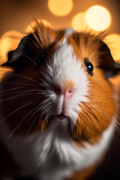 A photograph of cute an adorable guinea pig