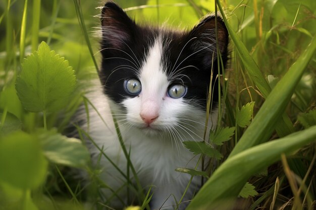 A photograph of cute and adorable kitten