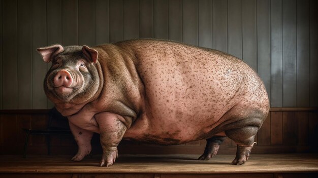 Foto una fotografia di maiale carino e adorabile