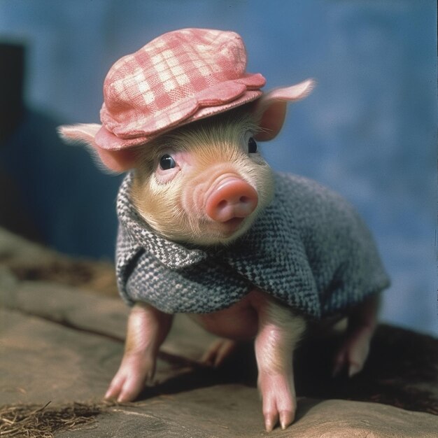 a photograph of cute and adorable pig