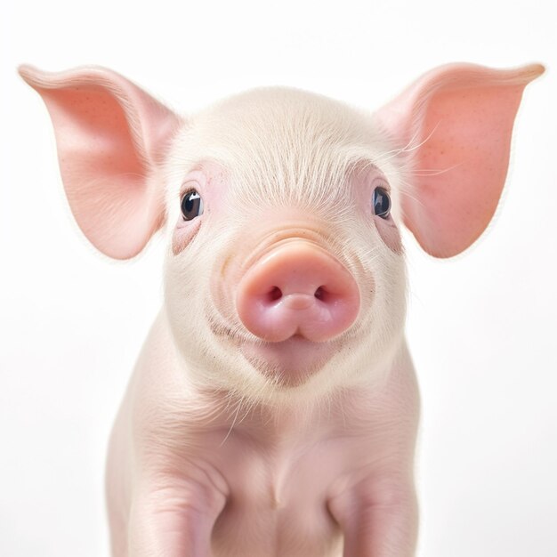 a photograph of cute and adorable pig