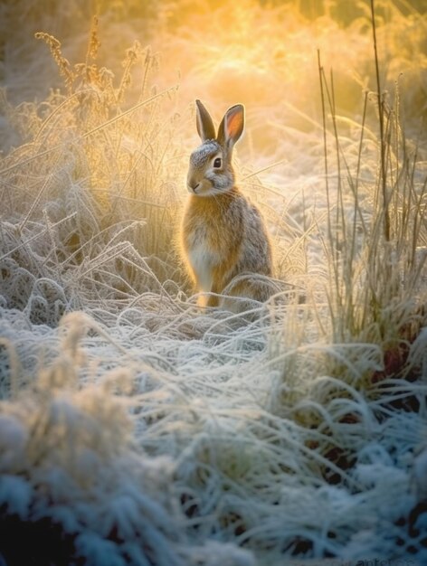 A photograph of cute and adorable rabbit bunny and hare