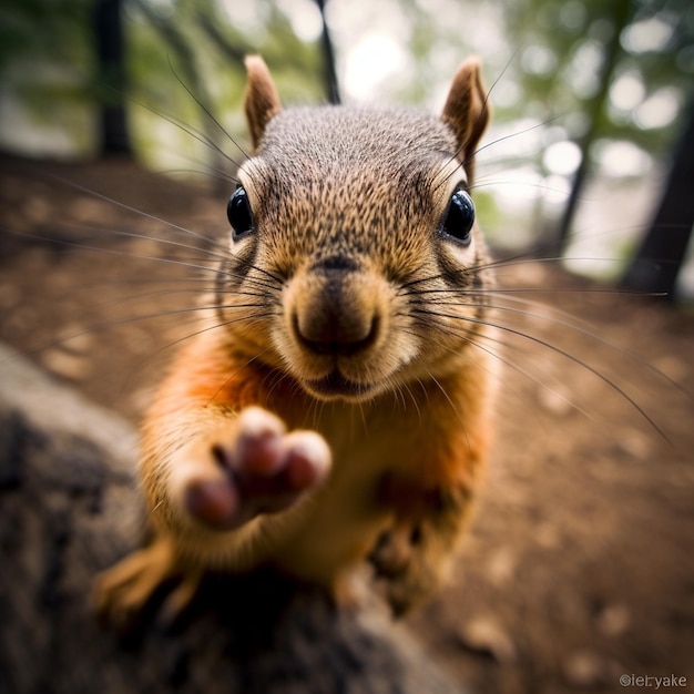 Foto una fotografia di scoiattolo carino e adorabile