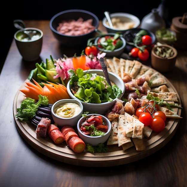 photograph of Delectable allure of a mouthwatering food platter