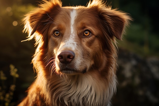 Foto fotografia di cane luce naturale lente 50mm generativa ai