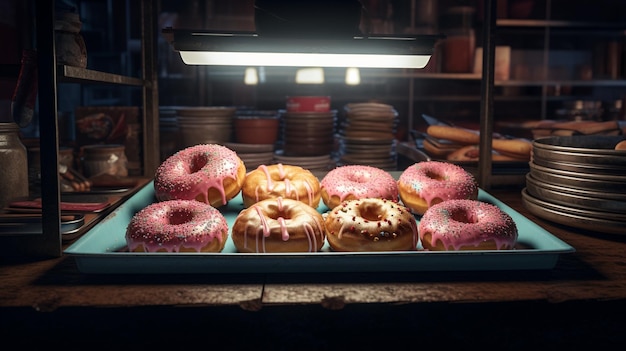 Photo a photograph of donut donuts doughnut doughnuts fancy dessert