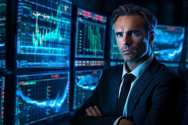 photograph of a financial professional man in the world