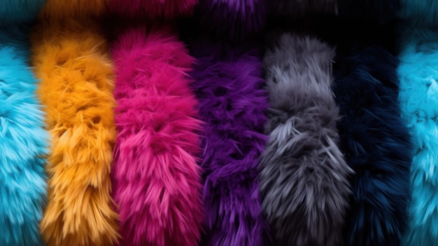 Photo photograph fluffy colorful fabric texture seamless pattern wallpaper black background