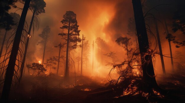 Photograph of a forest fire in Turkey