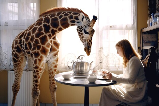 Foto fotografia di una giraffa