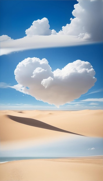 A photograph of a heartshaped cloud AI Generated