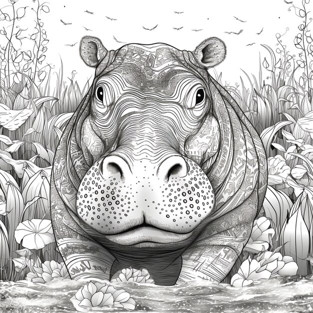 Photo photograph of hippopotamus