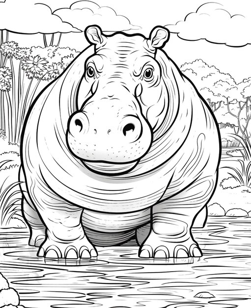 Photo photograph of hippopotamus