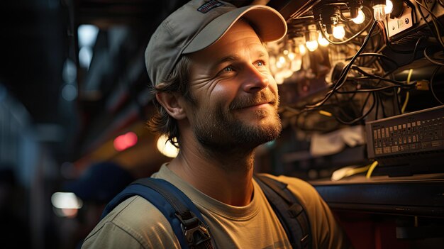 Photo photograph of industrial air conditioning technician