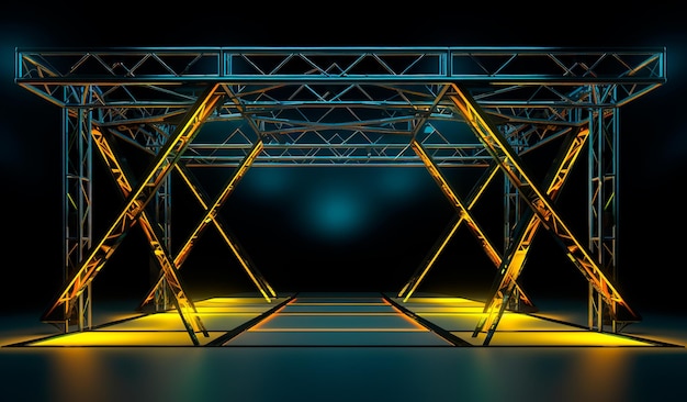 photograph of an iron structure with lights