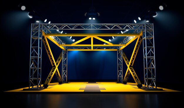 photograph of an iron structure with lights