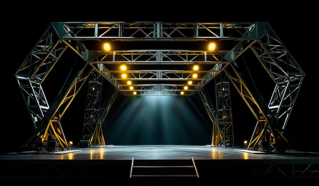 photograph of an iron structure with lights