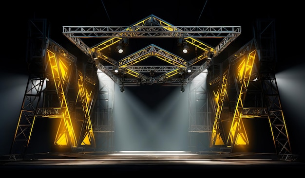 photograph of an iron structure with lights