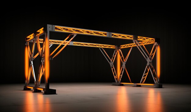 photograph of an iron structure with lights