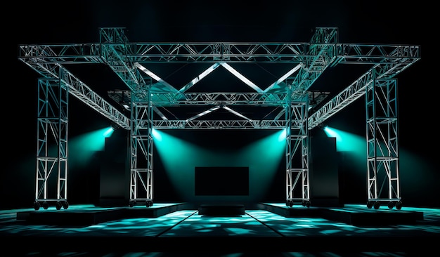 photograph of an iron structure with lights