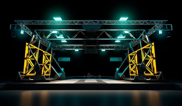 photograph of an iron structure with lights