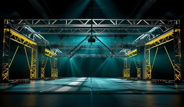 photograph of an iron structure with lights