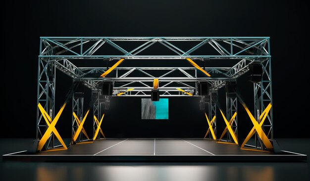 Photo photograph of an iron structure with lights