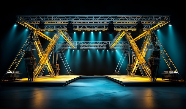 photograph of an iron structure with lights