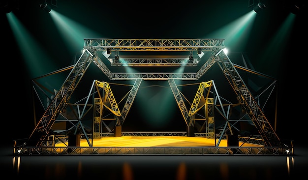 photograph of an iron structure with lights