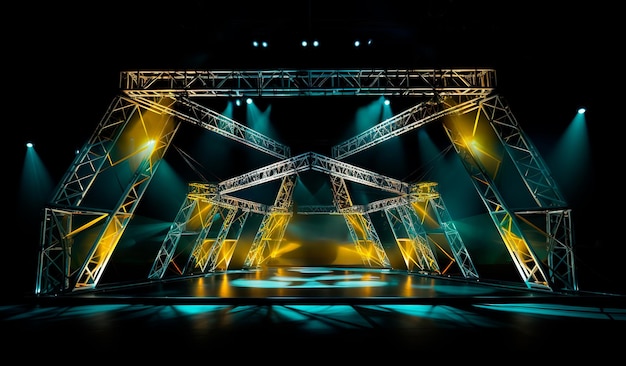 photograph of an iron structure with lights