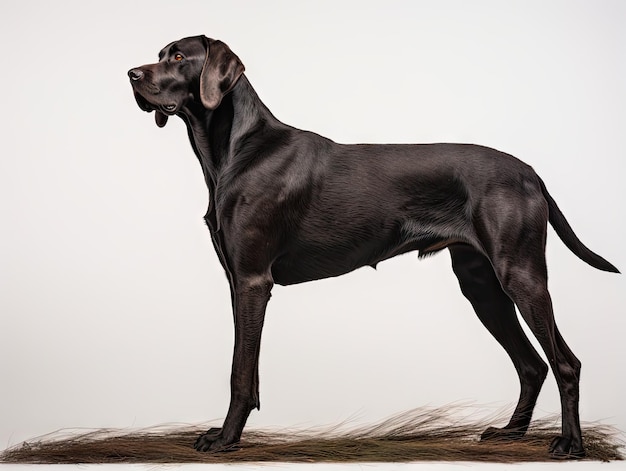 白い背景の上の孤立した犬の子犬の写真の写真