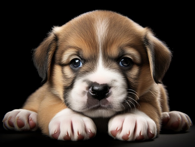 photograph of isolated dog puppy photo on white background