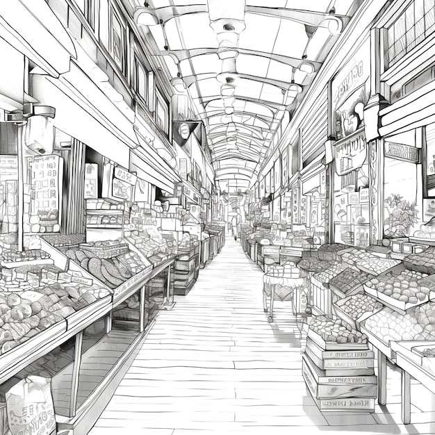 photograph of market