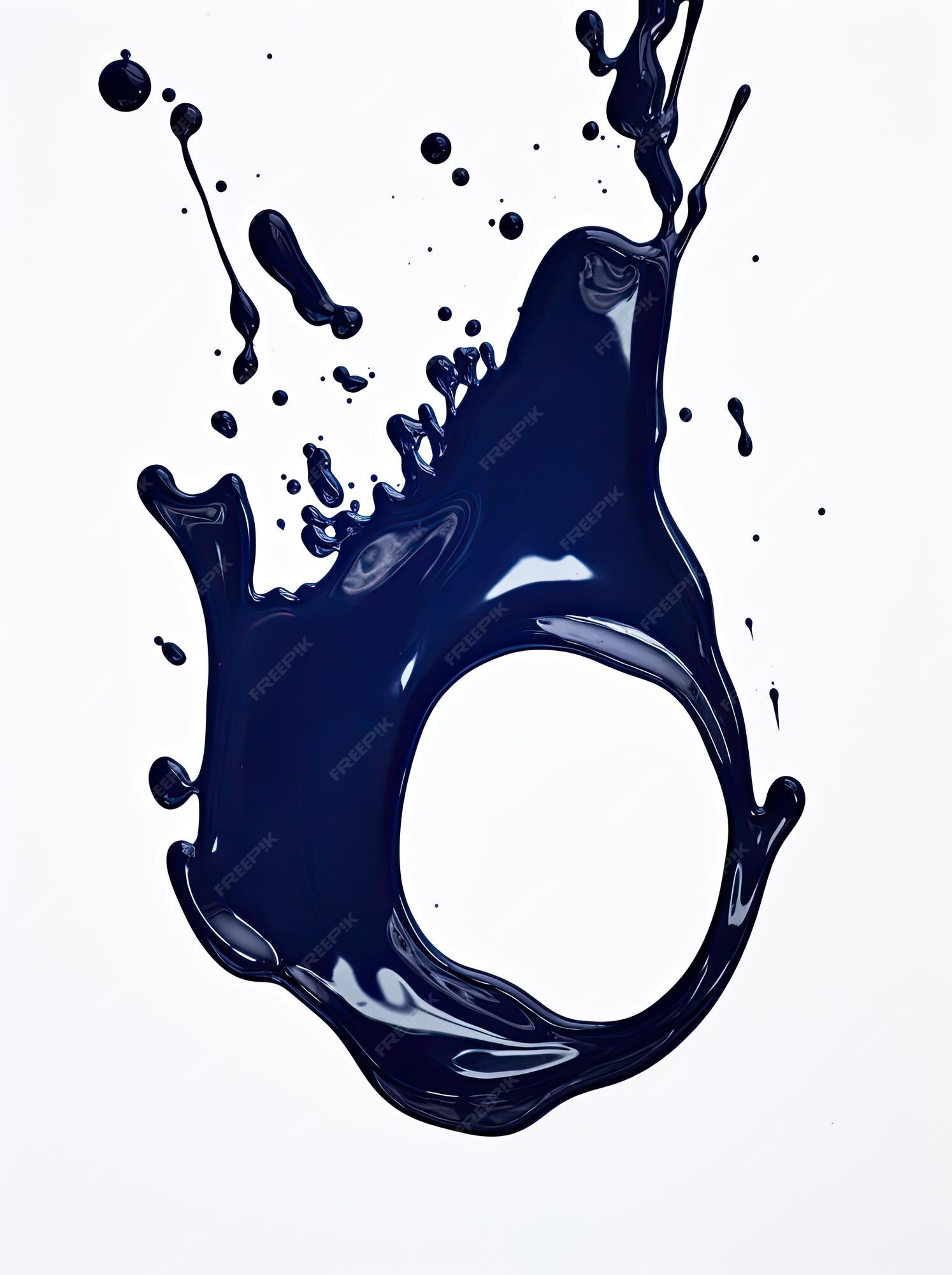 Premium AI Image | Photograph Navy Blue paint swirl on white background ...